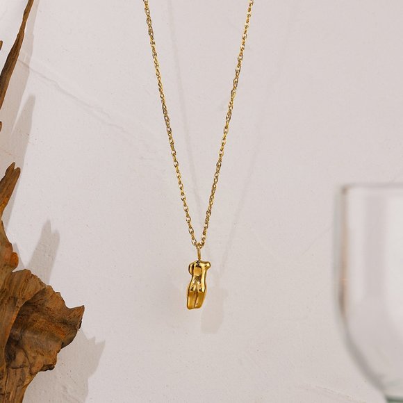 ^NEW 18K Gold Plated Female Woman Figure Pendant Necklace - Picture 7 of 7